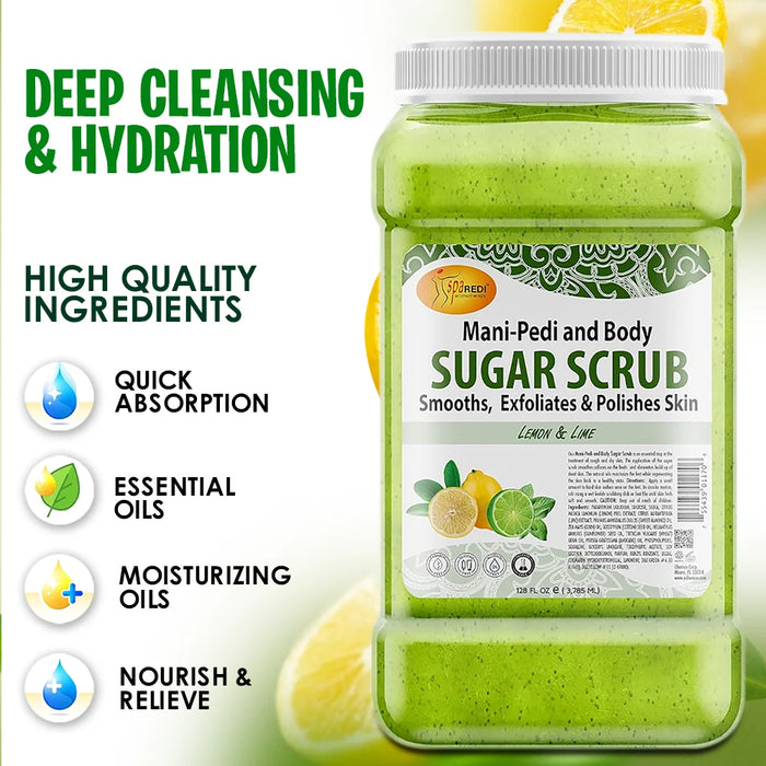 Spa Redi - Sugar Scrub - Lemon & Lime 128 oz