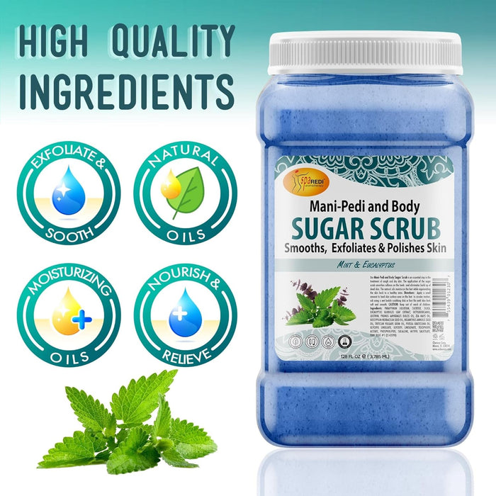 Spa Redi - Sugar Body Scrub - Mint & Eucalyptus 128 oz