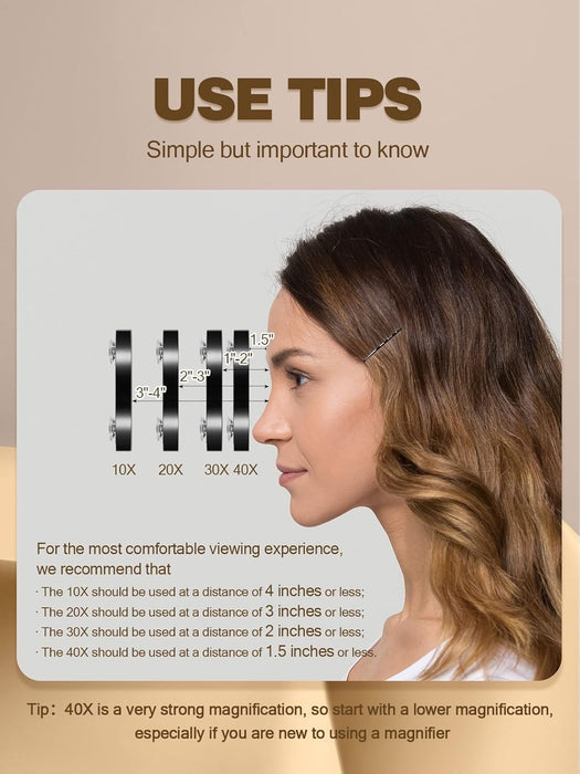 Swissco - 20x Magnifying Mirror W. 2 Suction Cups (Black)