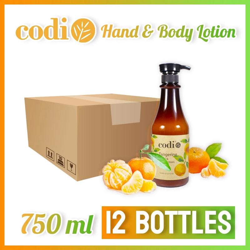 Codi - Loción para manos y cuerpo - Mandarina 25 oz (Paquete de 12)