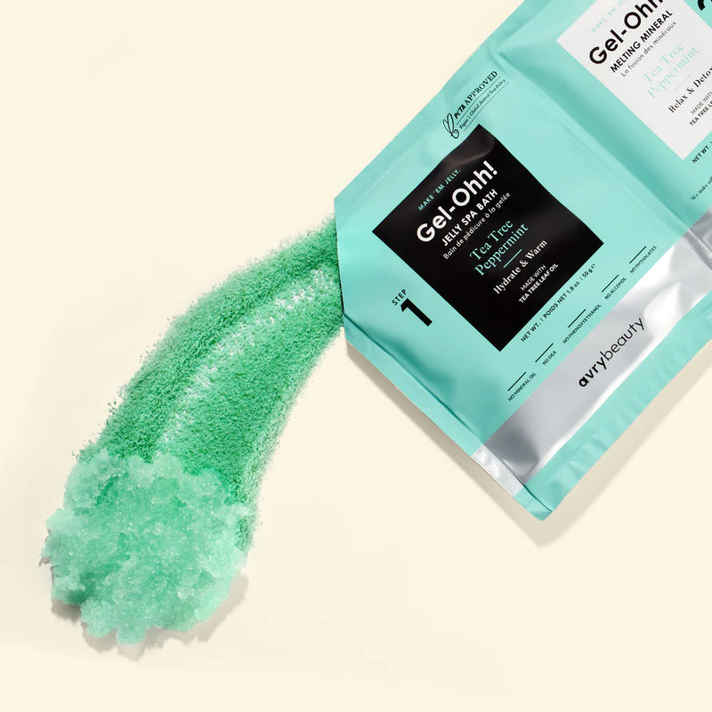 AvryBeauty - Set de pedicura con gel de baño y menta - Árbol de té (paquete de 20)