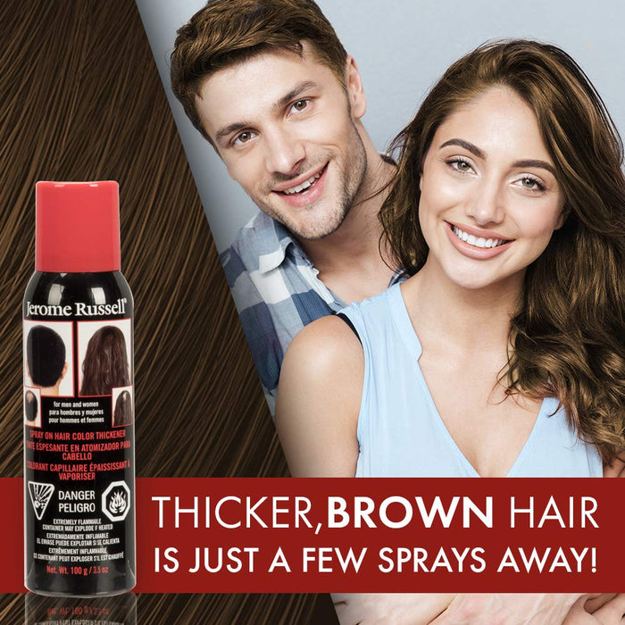 Jerome Russell - Spray-on Hair Color Thickener - Dark Brown 3.5 oz (6 Pack)