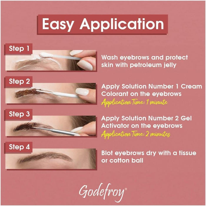 Godefroy - Eyebrow Tint Kit Color For Spot Coloring - Light Brown (4 Application)