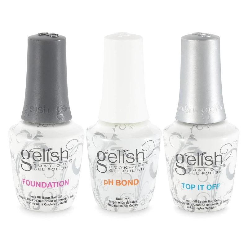 Gelish - Trio Essentials - Top it Off + Foundation+ Ph Bond (2 Pack)