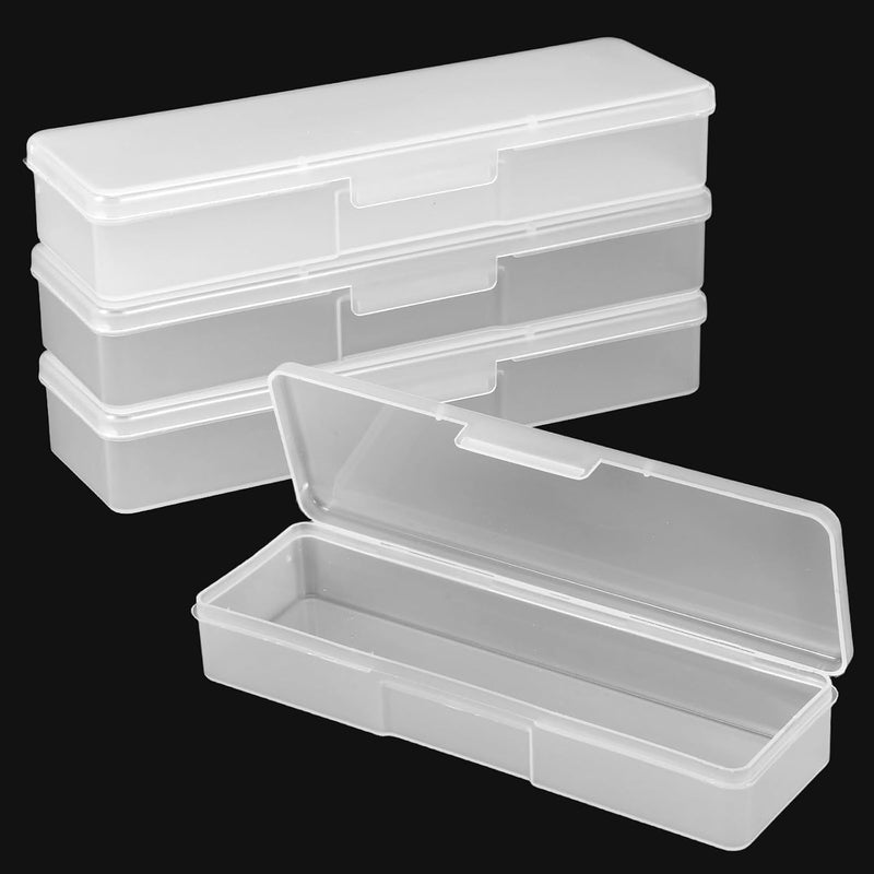 Plastic Storage Nail Box Clear Manicure Tool Box (4 Pack)