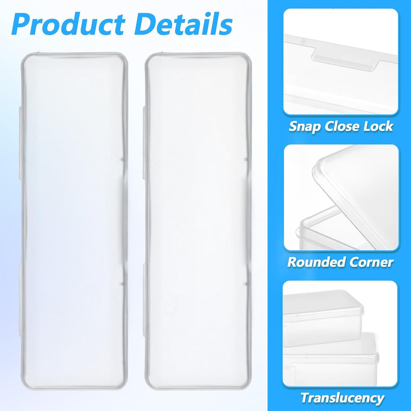 Plastic Storage Nail Box Clear Manicure Tool Box (4 Pack)