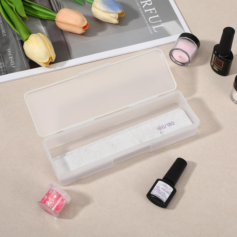 Plastic Storage Nail Box Clear Manicure Tool Box (4 Pack)