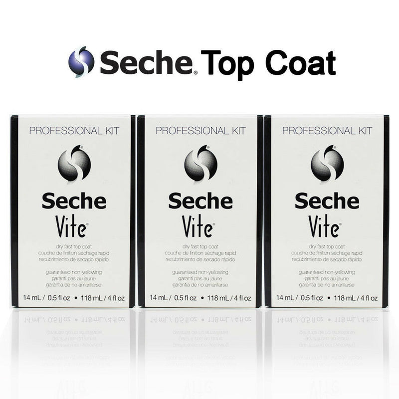 Seche Vite - Dry Fast Top Coat Professional Refill Kit 4 oz (3 Pack)