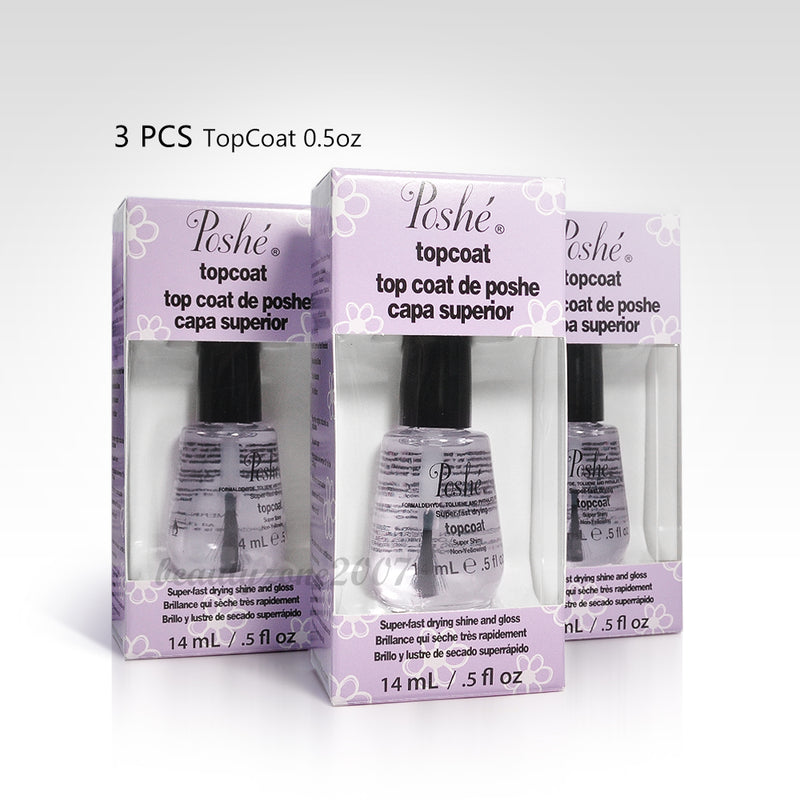Poshe - Super Fast Drying Top Coat 0.5 fl oz (3 Pack)