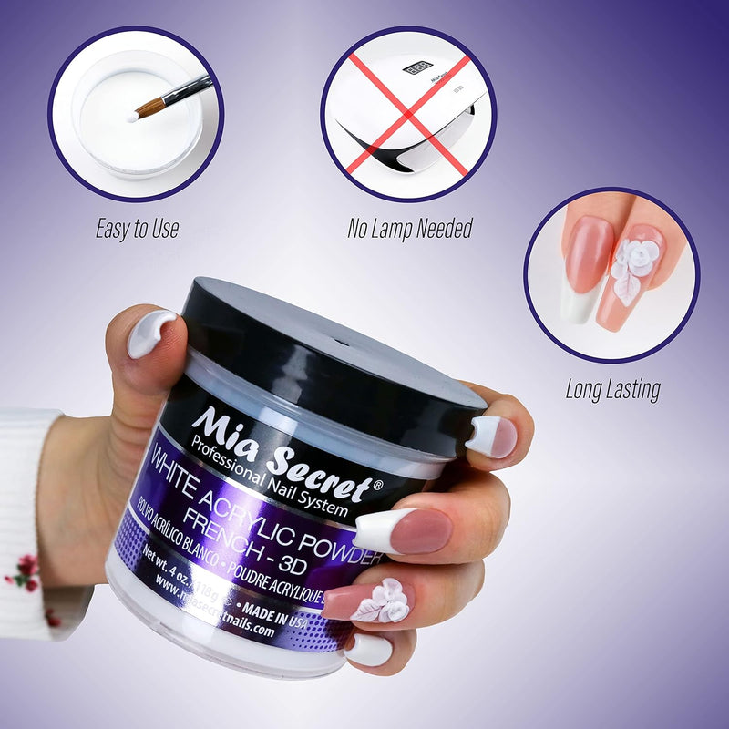 Mia Secret Acrylic Powder - White 4 oz