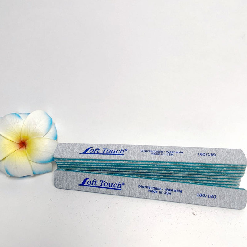 Soft Touch Nail File - Square Zebra 180/180 (50 Pcs)