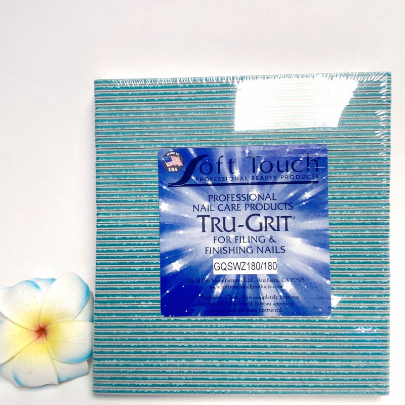 Soft Touch Nail File - Square Zebra 180/180 (50 Pcs)
