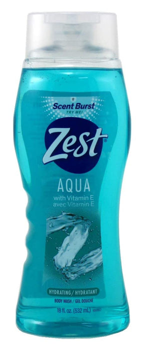 Zest - Body Wash Shower Gel - Aqua Scent 18 oz (3 Pack)
