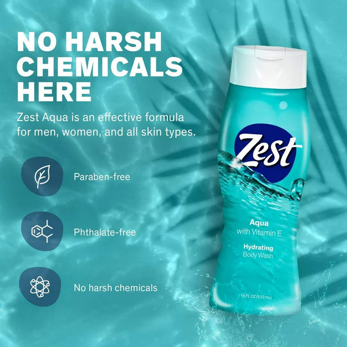Zest - Body Wash Shower Gel - Aqua Scent 18 oz
