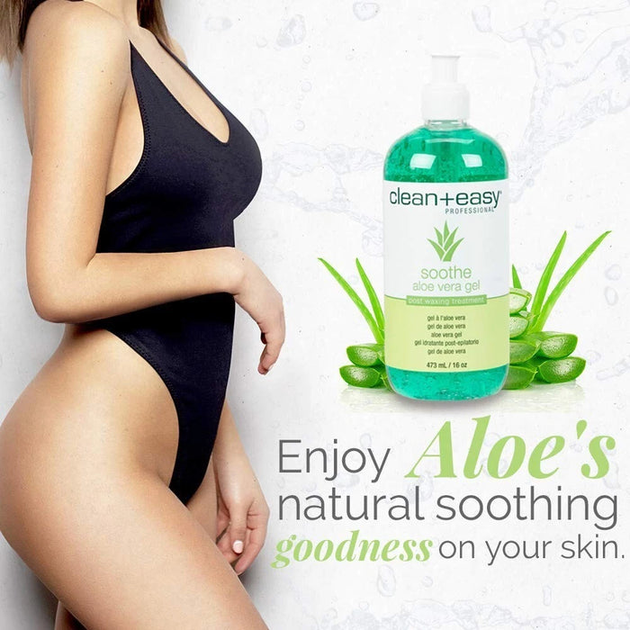 12 x Clean+Easy Soothe Aloe Vera Gel Post Waxing Treatment 16 oz