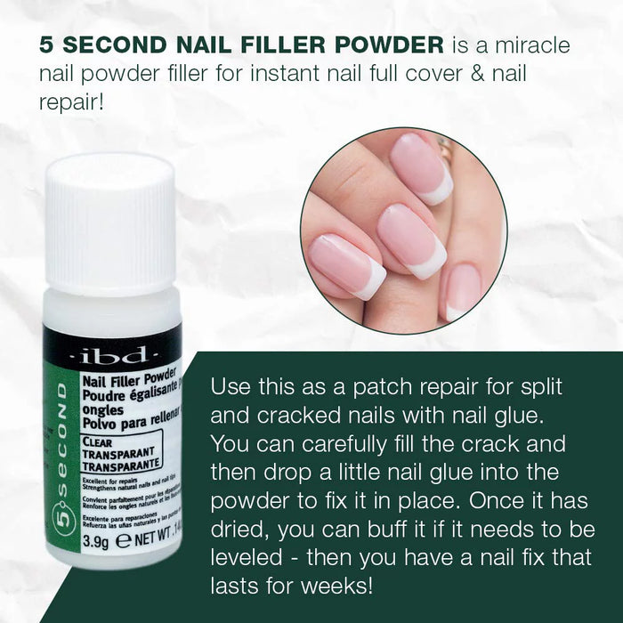 ibd 5 Second Nail Filler Powder - Clear