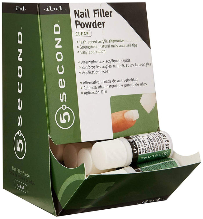 ibd 5 Second Nail Filler Powder - Clear 12 pk