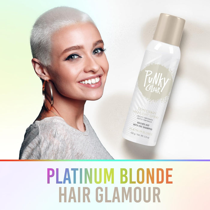 Punky Colour - Temporary Hair Highlight Spray - Platinum Blonde 3.5 oz (3 Pack)