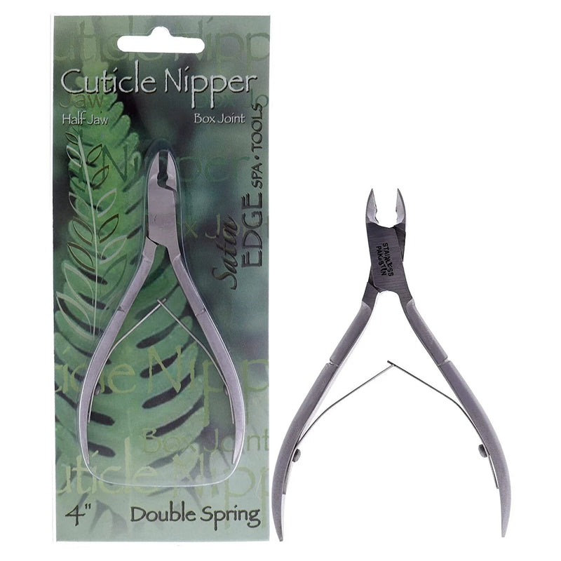 Satin Edge SE2001 Cuticle Nipper Double Spring Half Jaw 4 Inch