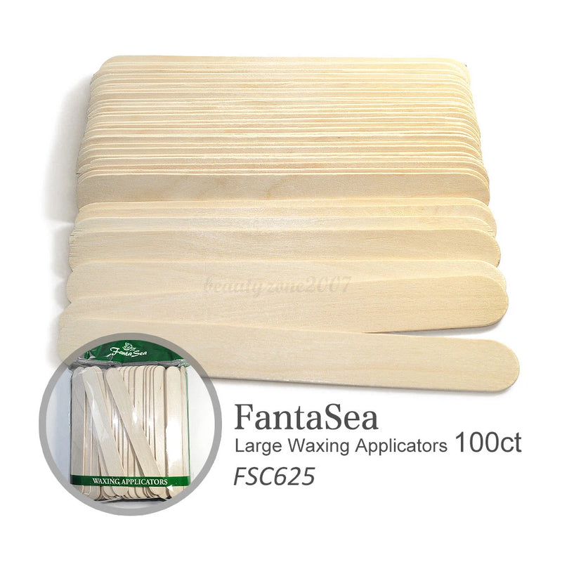Aplicador de cera grande FantaSea FSC625 para depilación, 15 cm x 2,2 cm, 100 unidades.