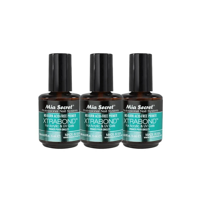 Mia Secret - XTRABOND No-Burn Acid-free Primer 0.5 oz (3 Bottles)