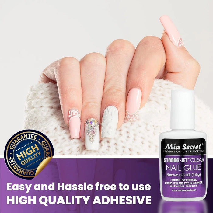 Mia Secret - Strong Jet Clear Nail Glue w/ Calcium & Vitamin E 0.5 oz
