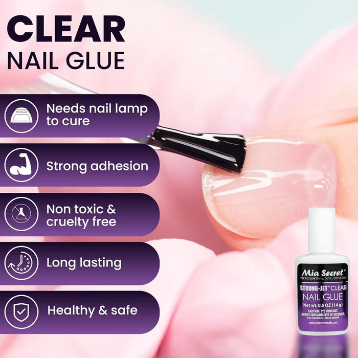 Mia Secret - Strong Jet Clear Nail Glue w/ Calcium & Vitamin E 0.5 oz