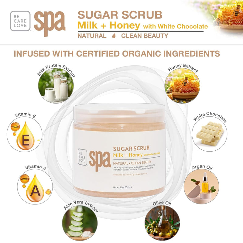 BCL SPA - Exfoliante de azúcar - Leche + Miel 3.8 litros
