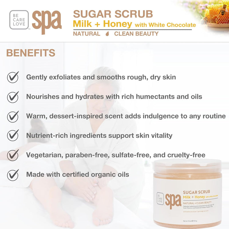 BCL SPA - Exfoliante de azúcar - Leche + Miel 3.8 litros