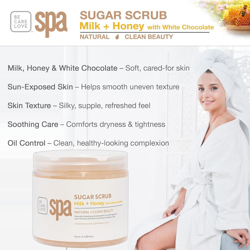 BCL SPA - Exfoliante de azúcar - Leche + Miel 3.8 litros