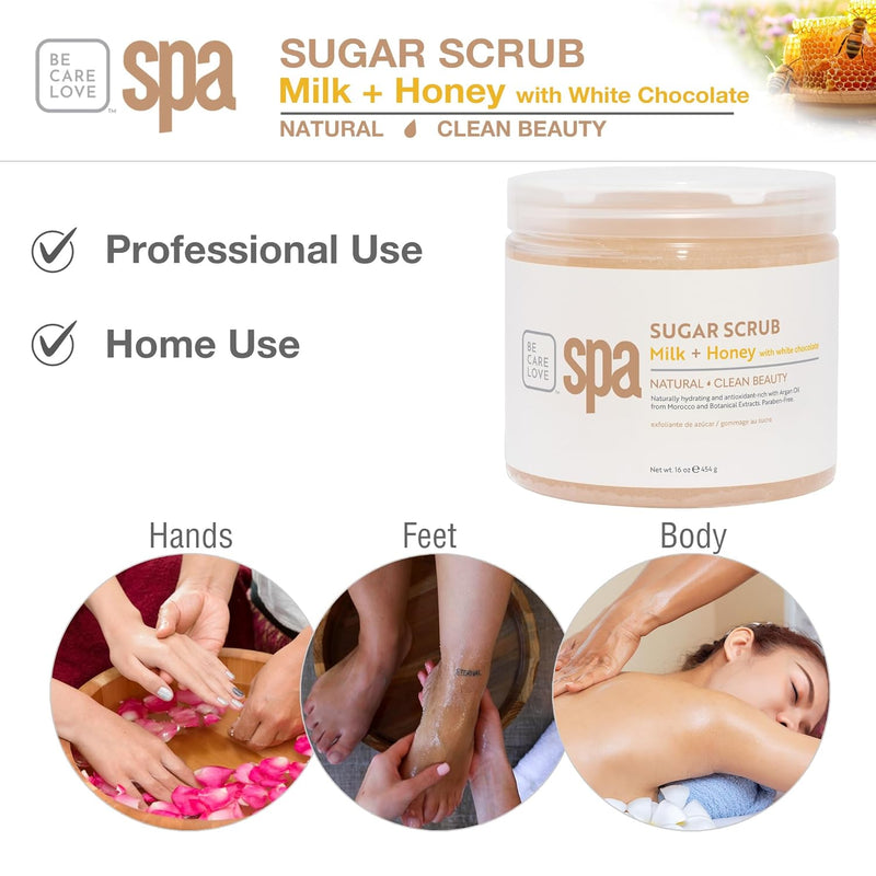 BCL SPA - Exfoliante de azúcar - Leche + Miel 3.8 litros