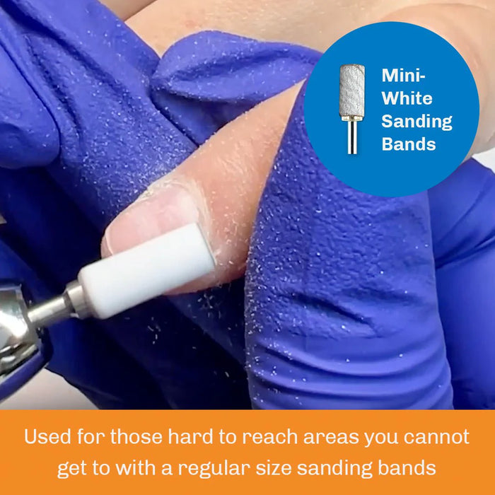 Medicool Zebra Mini Sanding Bands White 100 pcs - Fine Grit