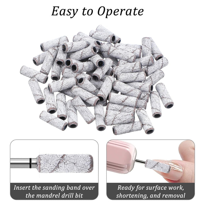 Medicool Zebra Mini Sanding Bands White 100 pcs - Fine Grit